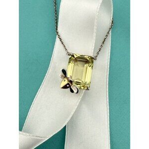 Tiffany & Co. Lemon Quartz Love Bug Sparkler Necklace Sterling Silver 18-20"